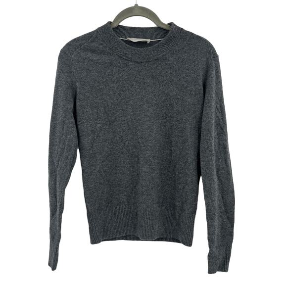 EVERLANE The Cashmere Crew Charcoal Heathered Long Sleeve Knit Size XXS NEW - Picture 1 of 5